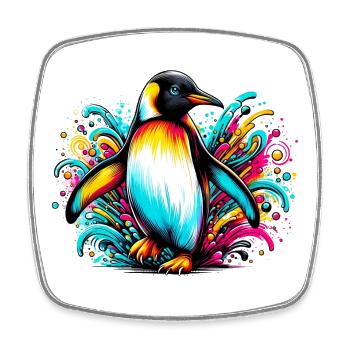 Pingouin - Magnet carré - blanc - Devant