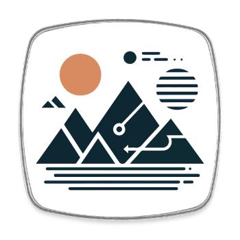 Gebirge - Viereckiger Kühlschrankmagnet - Weiß - Vorne