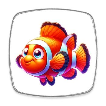 Clownfisch - Viereckiger Kühlschrankmagnet - Weiß - Vorne