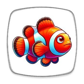 Clownfish - Square fridge magnet - white - Front