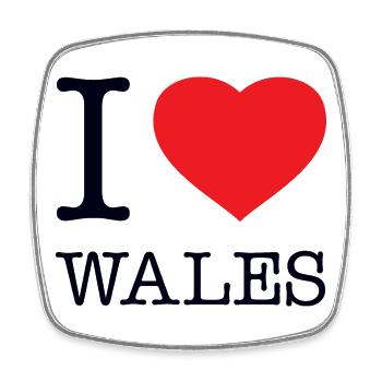I LOVE WALES - Square fridge magnet - white - Front