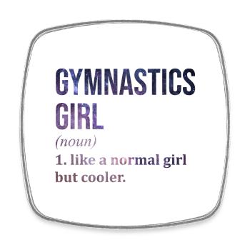Gymnastics - Square fridge magnet - white - Front