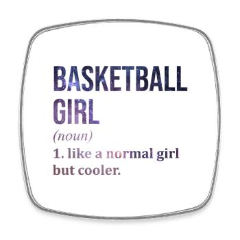 Basketball - Viereckiger Kühlschrankmagnet - Weiß - Vorne