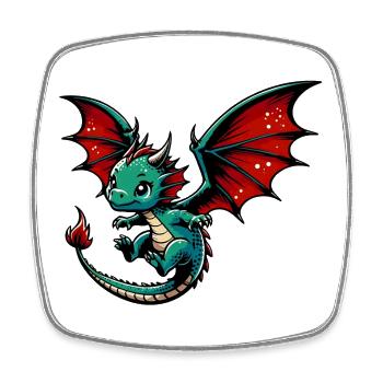 Dragon - Square fridge magnet - white - Front