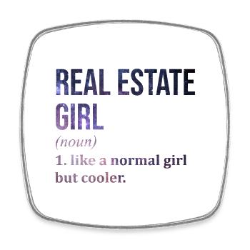 Real Estate - Square fridge magnet - white - Front