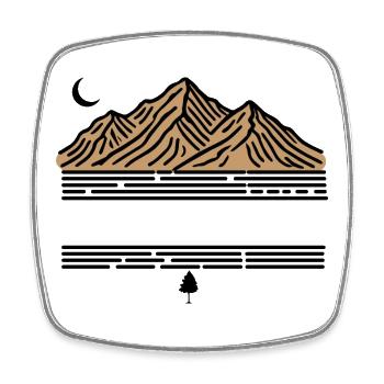 MOUNTAIN COLOR WITH MOON - Square fridge magnet - white - Front