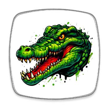 Alligator Crocodile - Square fridge magnet - white - Front