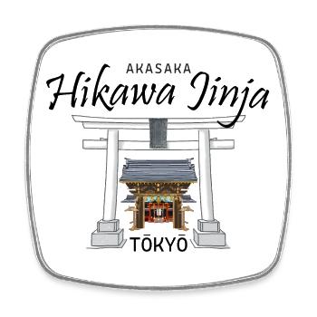 Tokyo, Akasaka Hikawa Jinja, Tokyo Jissha Japan - Square fridge magnet - white - Front