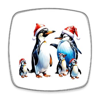 Cute Penguins - Square fridge magnet - white - Front