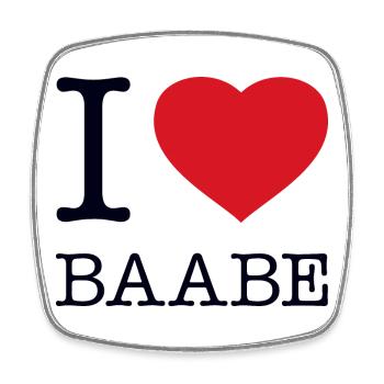 I LOVE BAABE - Viereckiger Kühlschrankmagnet - Weiß - Vorne