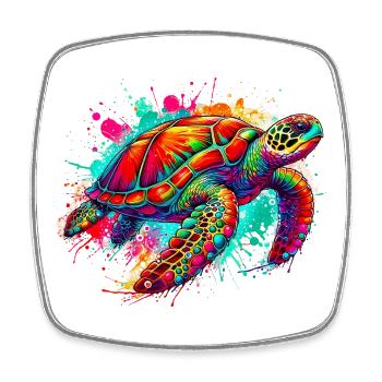 Turtle - Square fridge magnet - white - Front