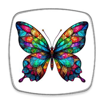 Schmetterling - Viereckiger Kühlschrankmagnet - Weiß - Vorne