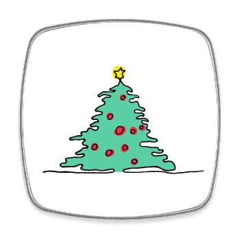Sapin de Noël vert - Magnet carré - blanc - Devant