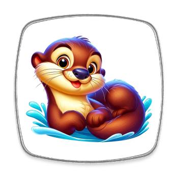 Otter - Square fridge magnet - white - Front