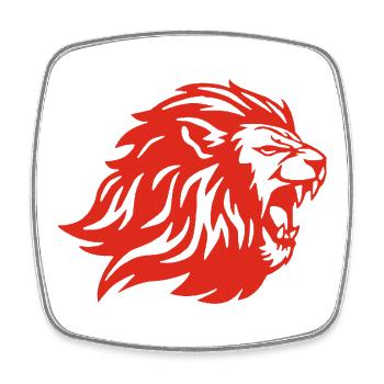 The King of the Animals (red) - Square fridge magnet - white - Front