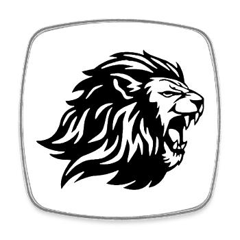 The King of the Animals (Black) - Square fridge magnet - white - Front
