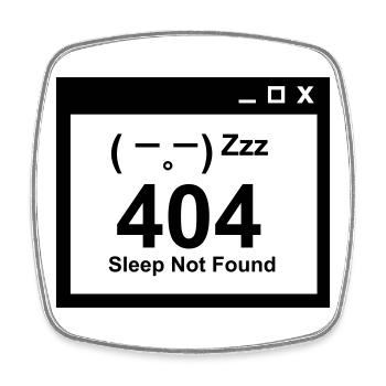 404 Sleep Not Found - Nerd Eltern Design - Viereckiger Kühlschrankmagnet - Weiß - Vorne