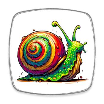 Snail - Square fridge magnet - white - Front