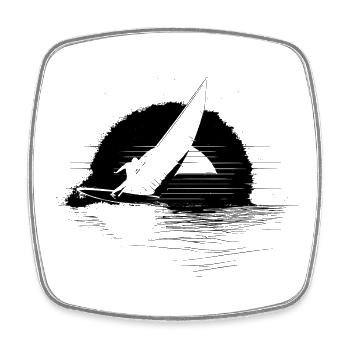 Windsurfen - Viereckiger Kühlschrankmagnet - Weiß - Vorne