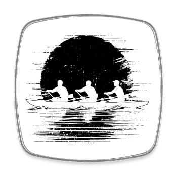 Rowing team - Square fridge magnet - white - Front