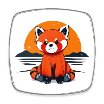 Charming Red Panda - Square fridge magnet - white - Front