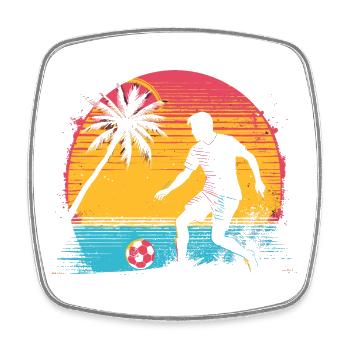 Footballeur - Magnet carré - blanc - Devant