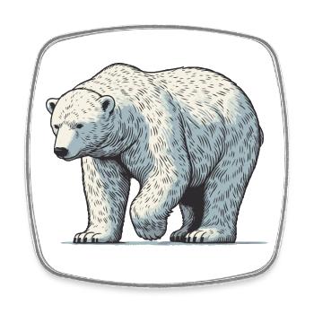 Polar bear - Square fridge magnet - white - Front