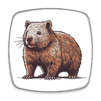 Wombat - Viereckiger Kühlschrankmagnet - Weiß - Vorne