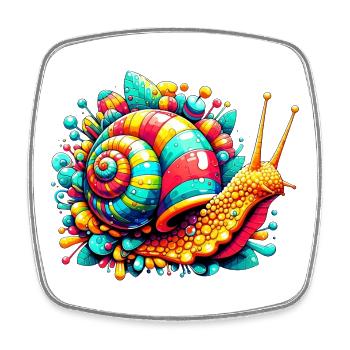Snail - Square fridge magnet - white - Front