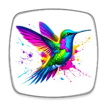 Hummingbird - Square fridge magnet - white - Front