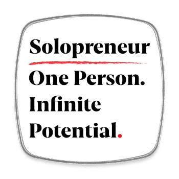 Solopreneur : Une personne. Potentiel infini. [B] - Magnet carré - blanc - Devant