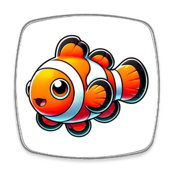 Clownfisch - Viereckiger Kühlschrankmagnet - Weiß - Vorne