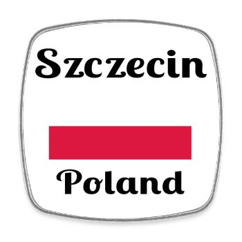 Szczecin Pologne - Imprimés élégants - Magnet carré - blanc - Devant