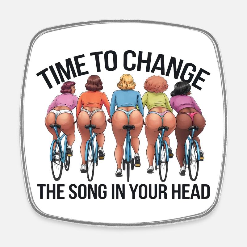Reines du cyclisme - Magnet carré - blanc