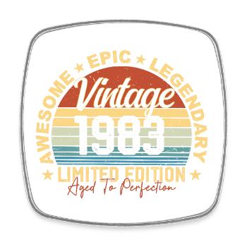 Retro 1983 Vintage Birthday 1983 Gift 1983 - Square fridge magnet - white - Front
