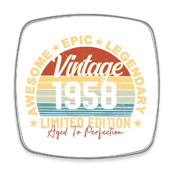 Rétro 1958 Vintage Anniversaire 1958 Cadeau 1958 - Magnet carré - blanc - Devant