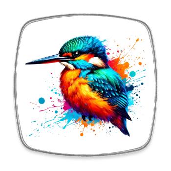 Kingfisher - Square fridge magnet - white - Front