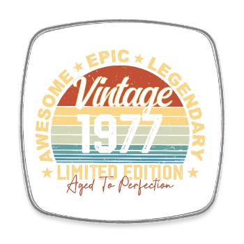 Retro 1977 Vintage Birthday 1977 Gift 1977 - Square fridge magnet - white - Front