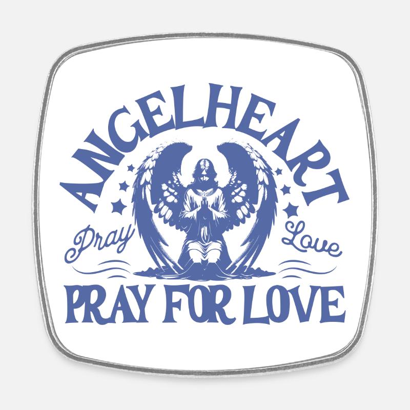Angelheart - Square fridge magnet - white