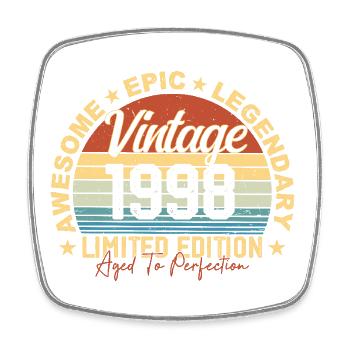Retro 1998 Vintage Birthday 1998 Gift 1998 - Square fridge magnet - white - Front
