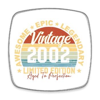 Rétro 2002 Vintage Anniversaire 2002 Cadeau 2002 - Magnet carré - blanc - Devant