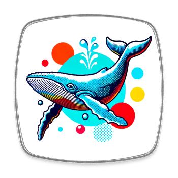 Whale - Square fridge magnet - white - Front