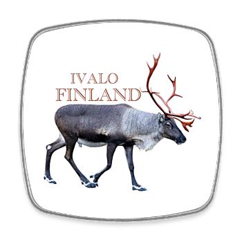 Ivalo - Viereckiger Kühlschrankmagnet - Weiß - Vorne