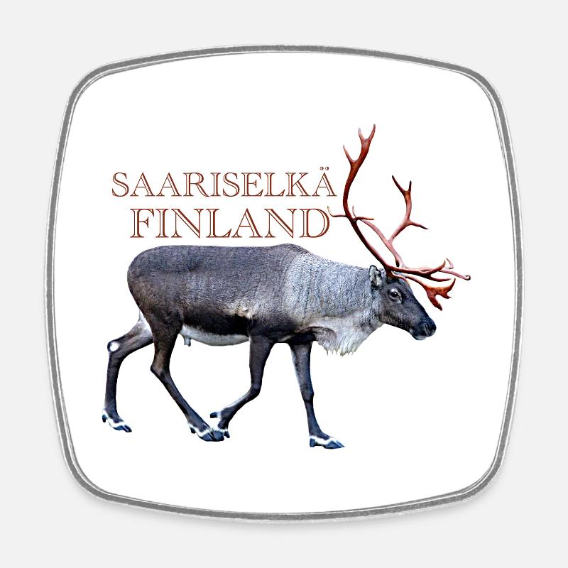 Saariselka - Square fridge magnet - white