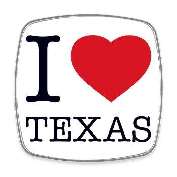 I LOVE TEXAS - Viereckiger Kühlschrankmagnet - Weiß - Vorne
