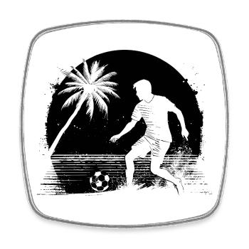 Croquis de footballeur - Magnet carré - blanc - Devant