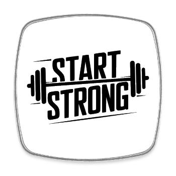 Start Strong - Viereckiger Kühlschrankmagnet - Weiß - Vorne