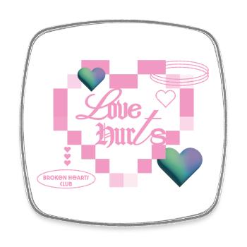 Love hurts - Square fridge magnet - white - Front