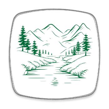 Gebirge - Viereckiger Kühlschrankmagnet - Weiß - Vorne