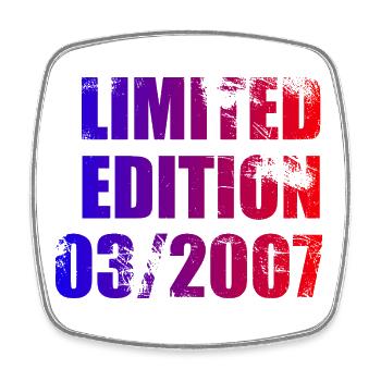 18e anniversaire Edition limitée 03/2007 - Magnet carré - blanc - Devant
